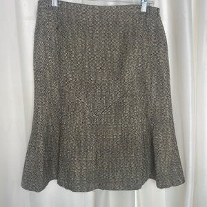 Oscar de la Renta Godet Fishtail Style Vintage Tweed Skirt